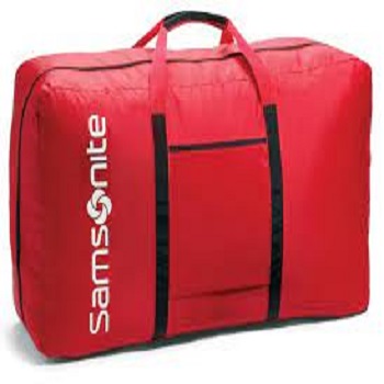 Red duffle trolley bag